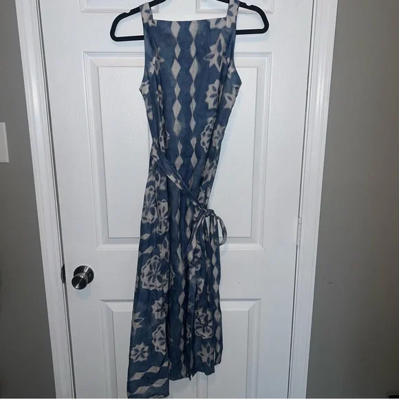 Rebecca Taylor Paper Fleur Linen Wrap Midi Dress XS - Picture 4 of 6